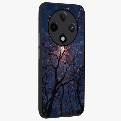 Twilight Sakura Serenade Glass Case upright view showcasing beautiful cherry blossom artwork with serene evening theme.