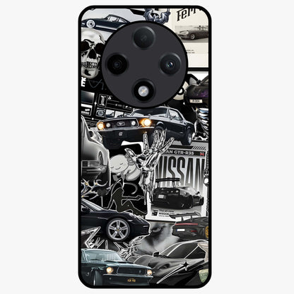 Aesthetic Dark Love Glass Case showing flat back view with dark romantic artwork and glossy glass finish.