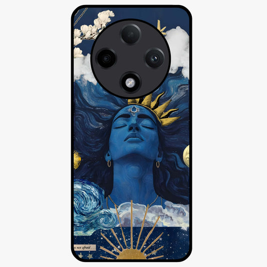 Aesthetic Lord Shiva Glass Case showing flat back view with divine Shiva artwork and glossy glass finish.