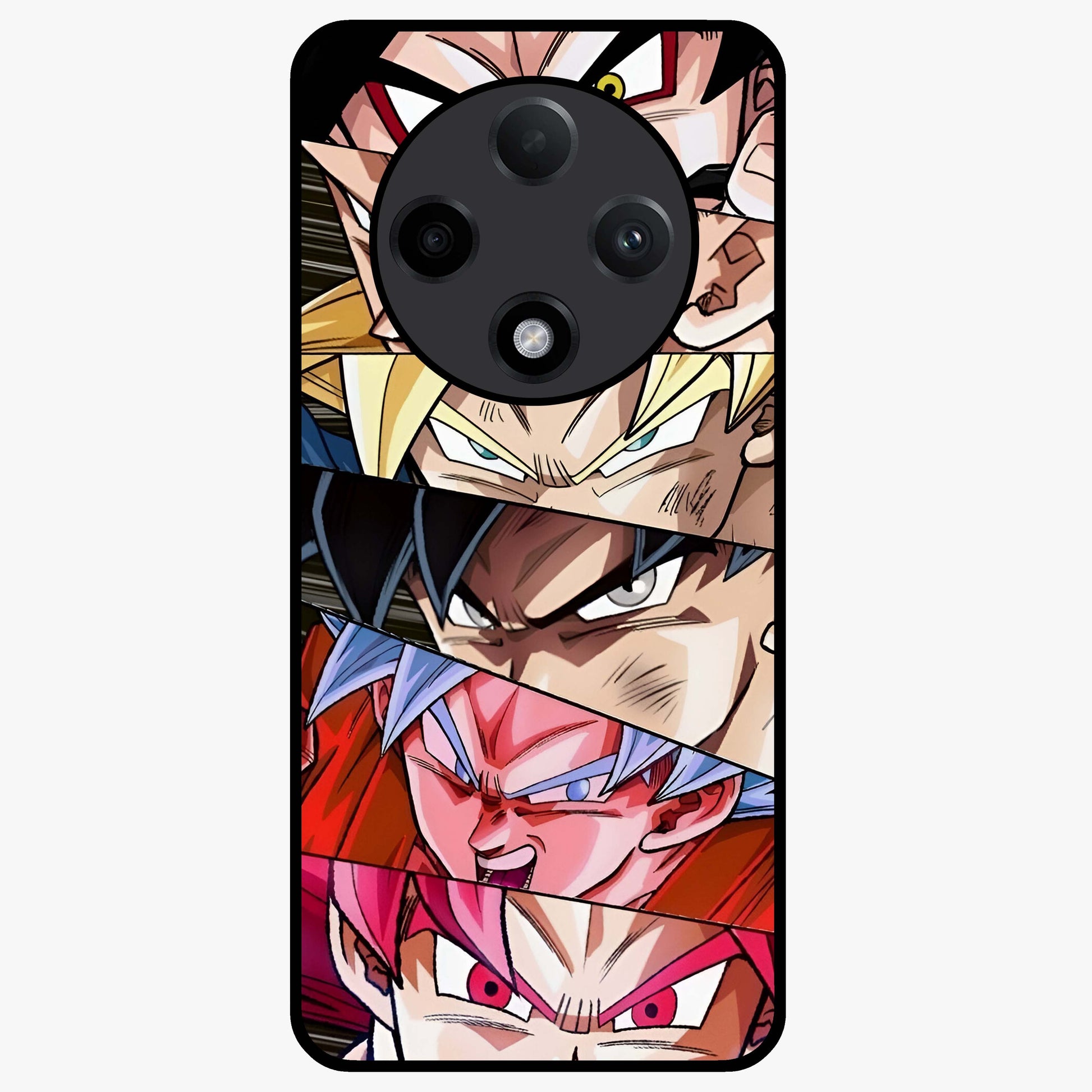 Anime Character Glass Case showing flat back view with vibrant anime artwork and glossy glass finish.