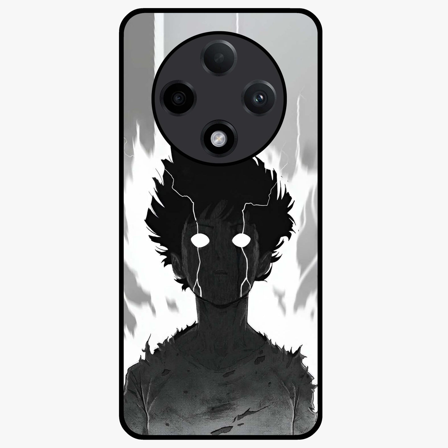 Awakened Inner Rage Glass Case showing flat back view with intense artistic artwork and glossy glass finish.