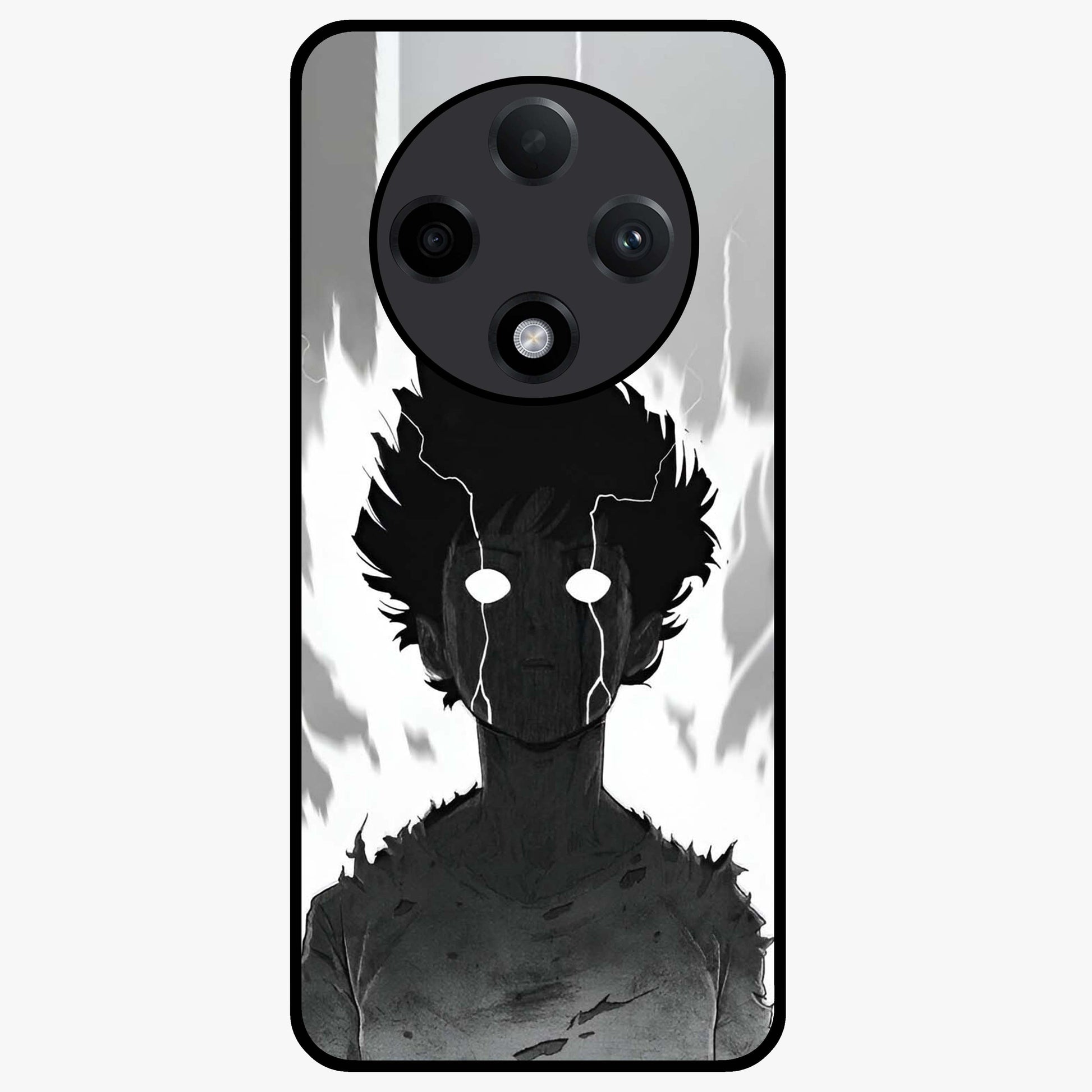 Awakened Inner Rage Glass Case showing flat back view with intense artistic artwork and glossy glass finish.