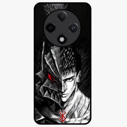 Berserker Blood Oath Glass Case showing flat back view with fierce warrior inspired artwork and glossy glass finish.
