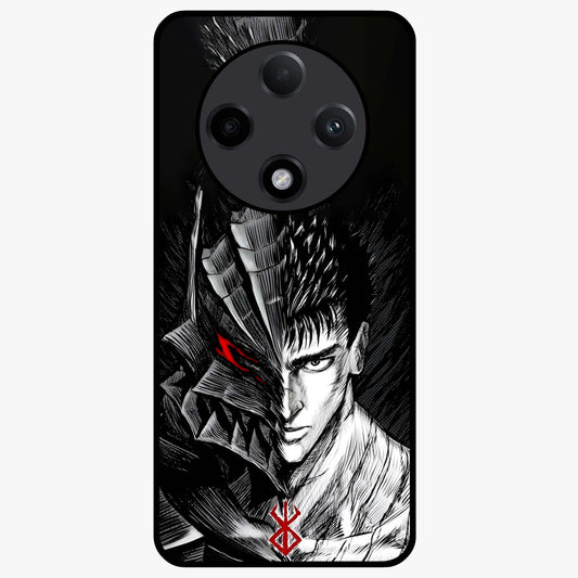 Berserker Blood Oath Glass Case showing flat back view with fierce warrior inspired artwork and glossy glass finish.