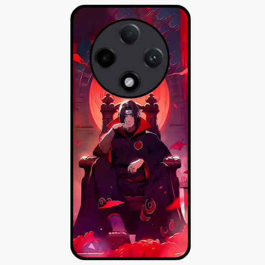 Blood Moon Sovereign Glass Case showing flat back view with mystical blood moon artwork and glossy glass finish.