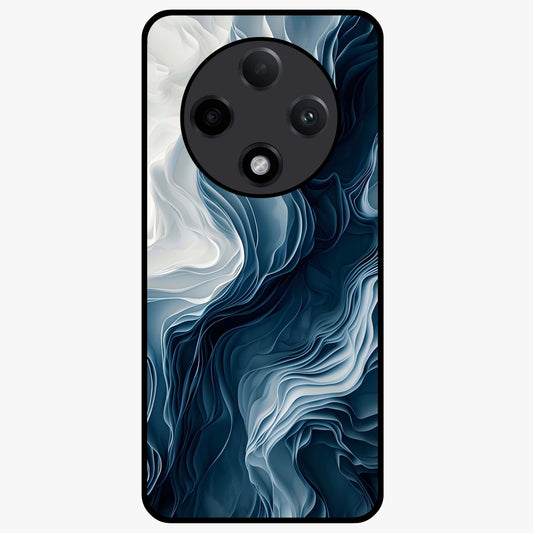 Ethereal Paper Marble Glass Case showing flat back view with soft marble paper texture artwork and glossy glass finish.