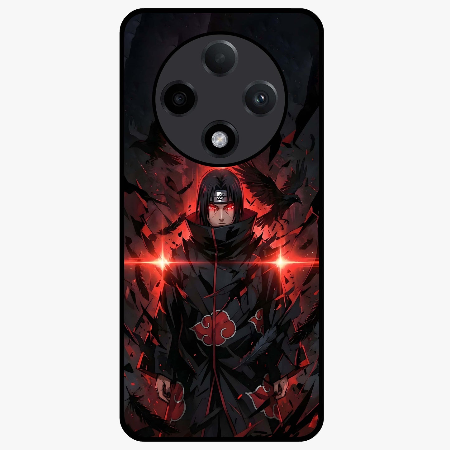 Focus Mode On Glass Case showing flat back view with bold motivational typography design and glossy glass finish.