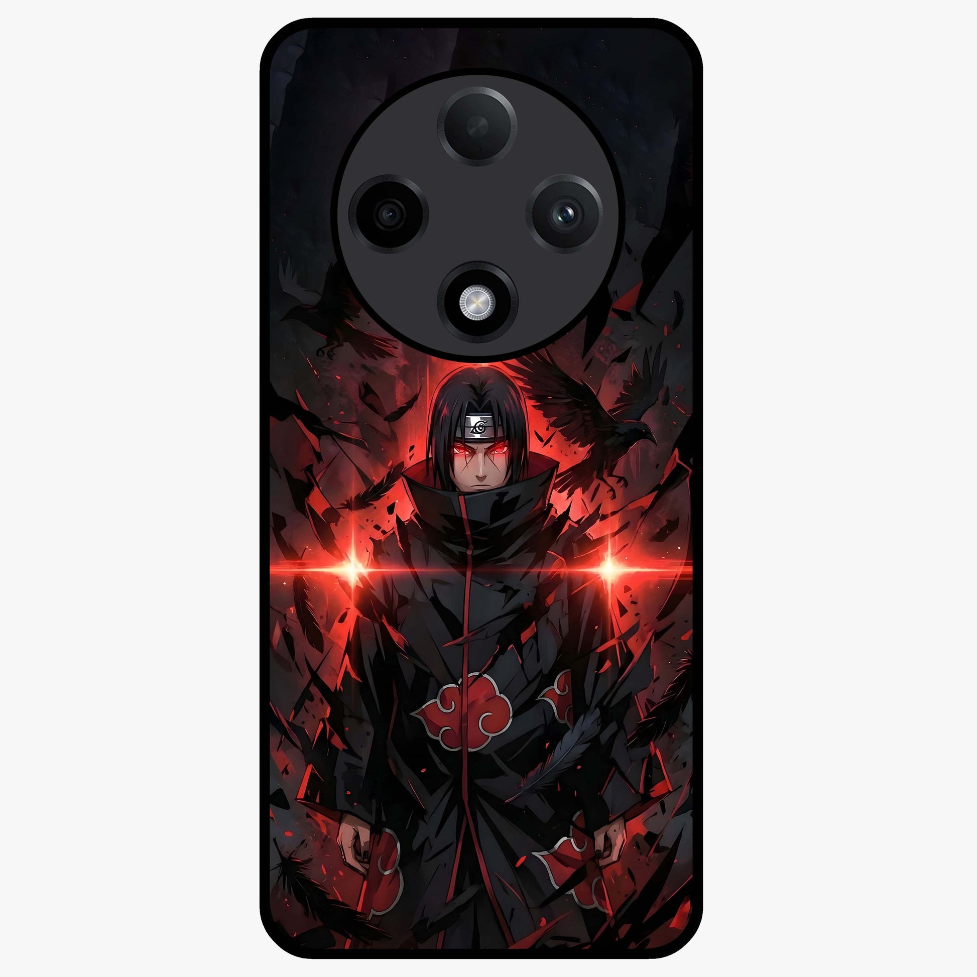 Focus Mode On Glass Case showing flat back view with bold motivational typography design and glossy glass finish.
