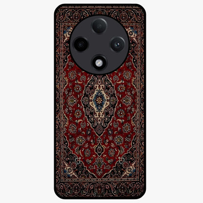 Heritage Carpet Royale Glass Case showing flat back view with ornate Persian carpet inspired pattern and glossy glass finish.
