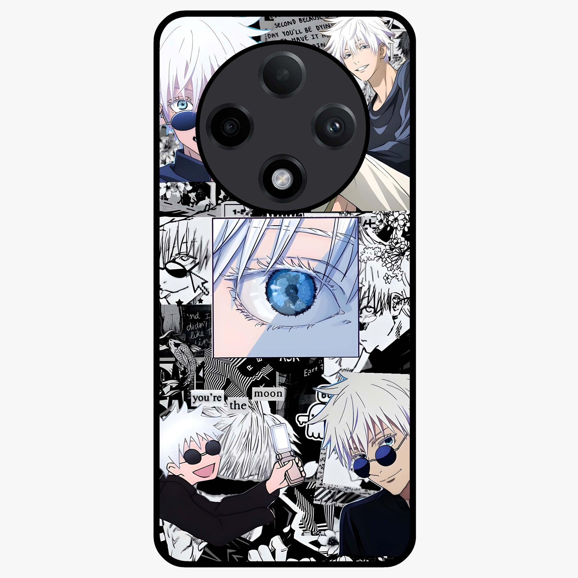 Infinity Sorcerer Chaos Glass Case showing flat back view with mystical sorcerer themed artwork and glossy glass finish.