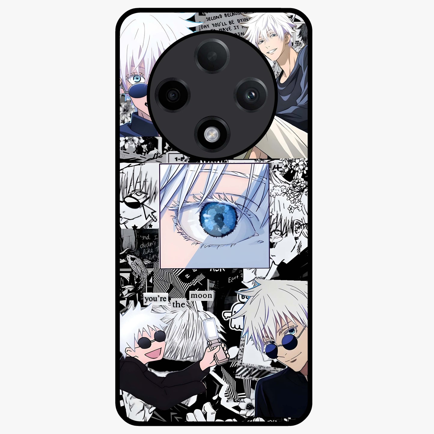 Infinity Sorcerer Chaos Glass Case showing flat back view with mystical sorcerer themed artwork and glossy glass finish.
