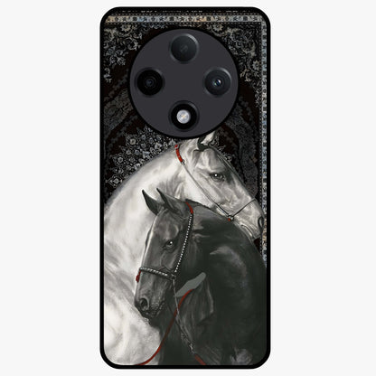 Majestic Ride Legacy Glass Case showing flat back view with powerful automotive inspired artwork and glossy glass finish.