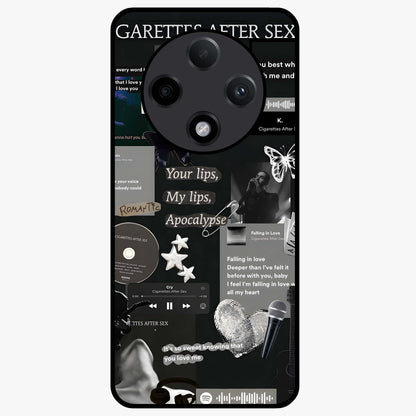 Midnight Love Echo Glass Case showing flat back view with romantic midnight themed artwork and glossy glass finish.