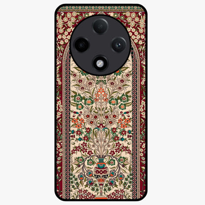 Persian Inspired Glass Case showing flat back view with ornate Persian style pattern artwork and glossy glass finish.