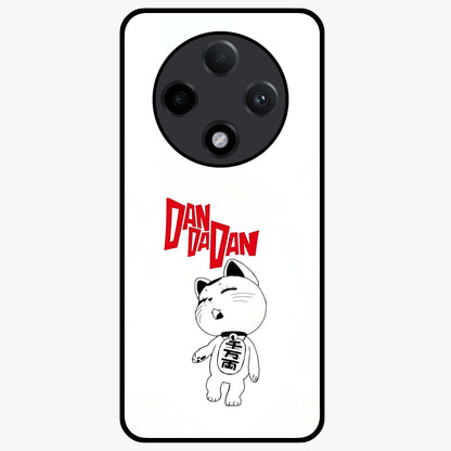 Playful Spirit Charm Glass Case showing flat back view with cheerful charm themed artwork and glossy glass finish.