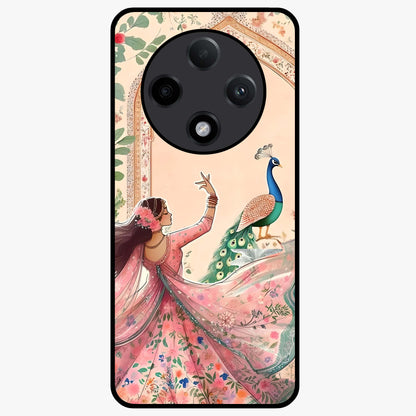 Royal Grace Muse Glass Case showing flat back view with elegant artistic artwork and glossy glass finish.