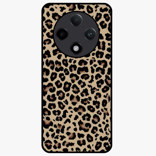 Savage Chic Pattern Glass Case showing flat back view with stylish patterned artwork and glossy glass finish.