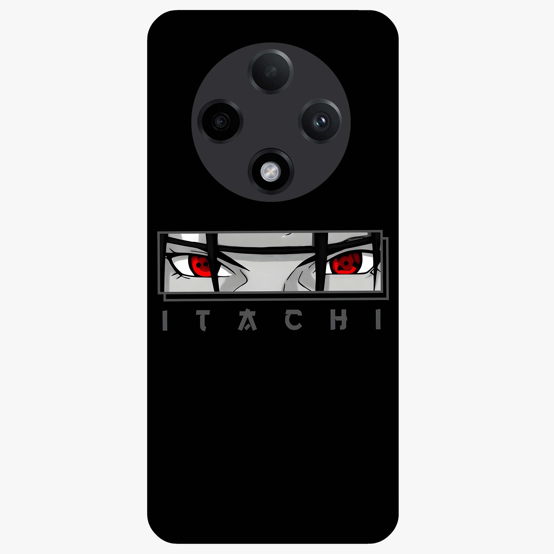 Scarlet Gaze Dominance Glass Case showing flat back view with striking red themed artwork and glossy glass finish.