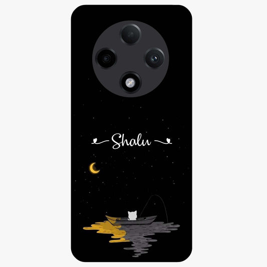 Silent Night Row Glass Case showing flat back view with calm night themed artwork and glossy glass finish.