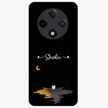 Silent Night Row Glass Case showing flat back view with calm night themed artwork and glossy glass finish.