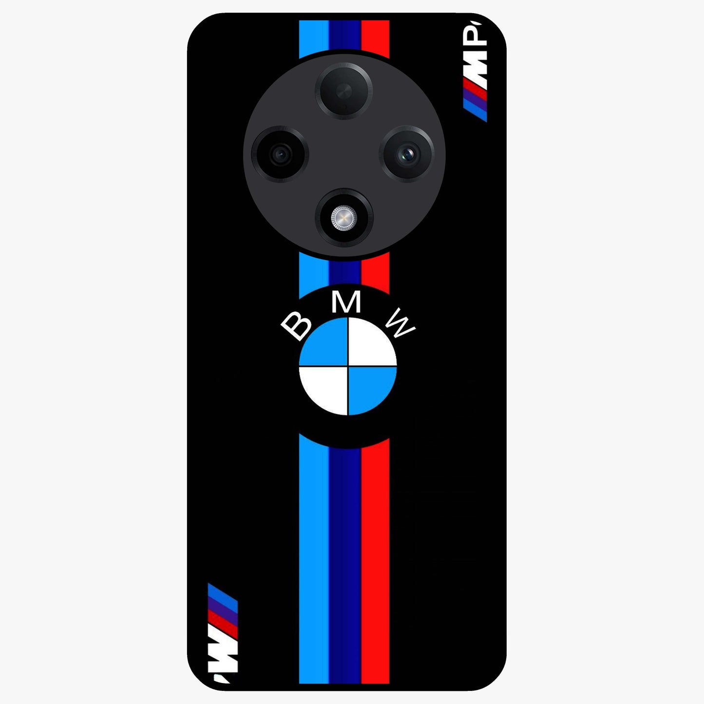 Turbo BMW Beast Glass Case showing flat back view with high performance sports car artwork and glossy glass finish.