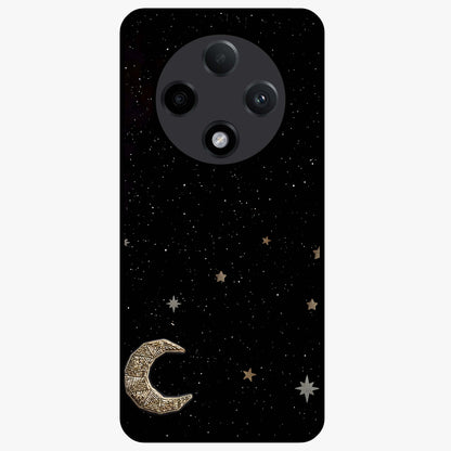 Twinkle Star With Half Moon Glass Case showing flat back view with star and half moon artwork and glossy glass finish.