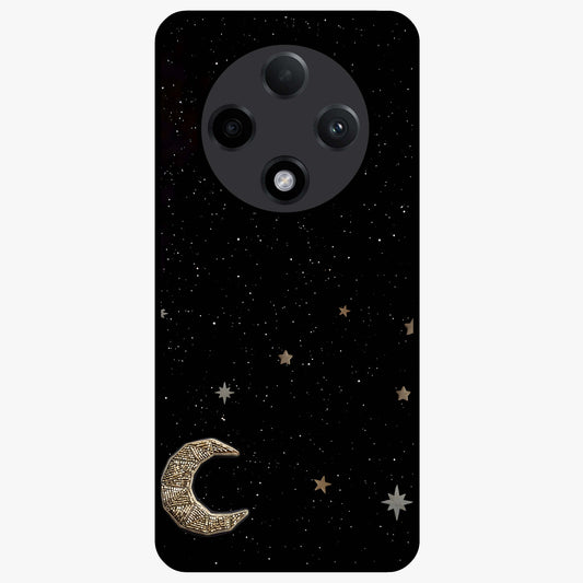 Twinkle Star With Half Moon Glass Case showing flat back view with star and half moon artwork and glossy glass finish.
