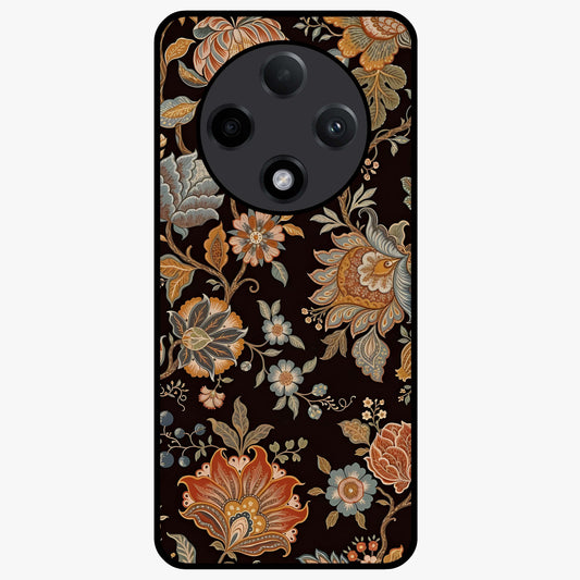 Vintage Floral Dream Glass Case showing flat back view with classic floral artwork and glossy glass finish.