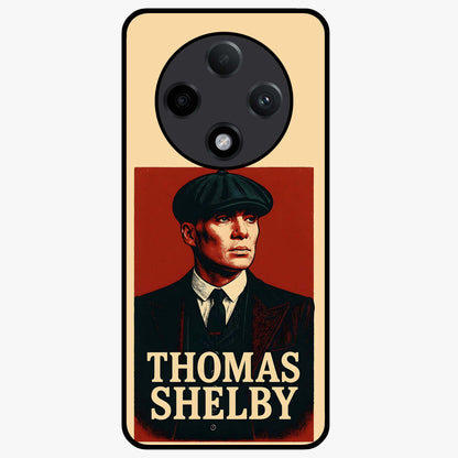 Vintage Mafia Authority Glass Case showing flat back view with bold vintage mafia inspired artwork and glossy glass finish.