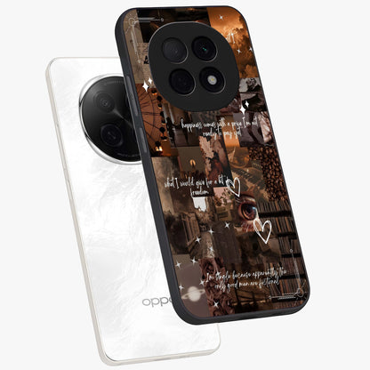 Bittersweet Aesthetic Chaos Glass Case displayed in angled mockup highlighting expressive abstract artwork and edgy aesthetic theme.