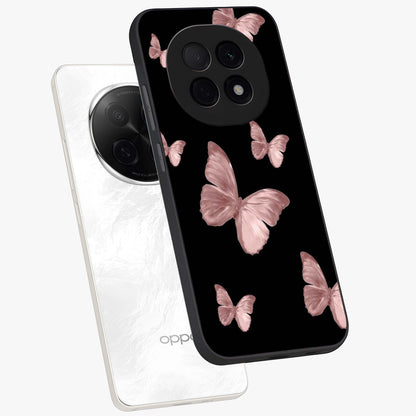 Butterfly Pattern Glass Case displayed in angled mockup highlighting delicate butterfly design and aesthetic pattern style.