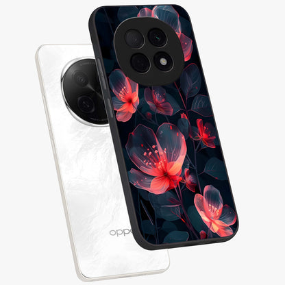 Dark Shade of Flower Glass Case displayed in angled mockup highlighting moody floral illustration with aesthetic dark tones.