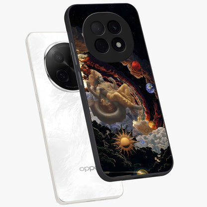 Galactic Divine God Glass Case displayed in angled mockup highlighting powerful celestial deity illustration with galactic aesthetic.