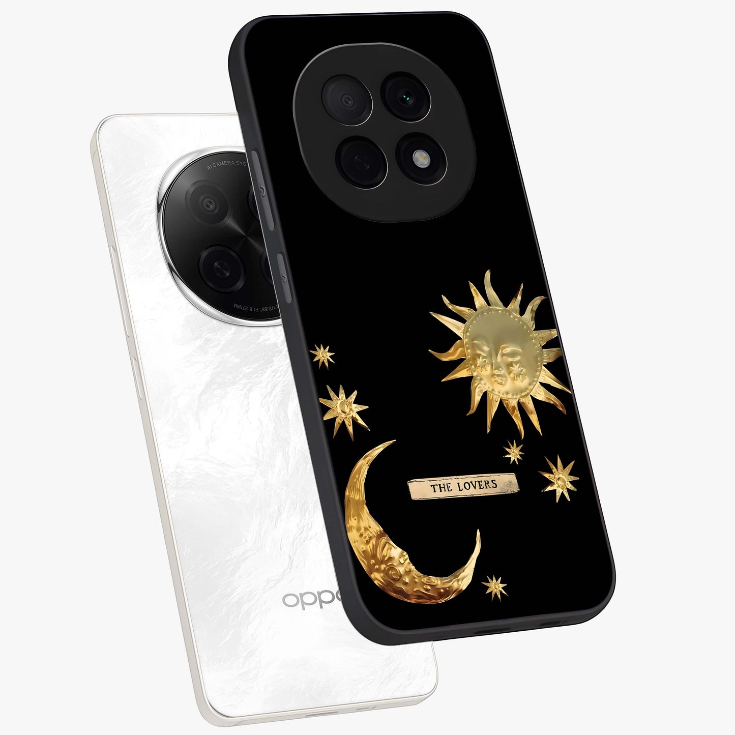 Gold Sun Blush Glass Case displayed in angled mockup highlighting radiant sun design with warm golden aesthetic.