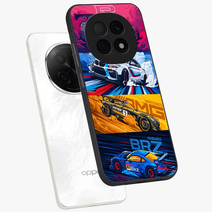 JDM Sports Car Glass Case displayed in angled mockup highlighting sleek Japanese racing car design with automotive aesthetic.
