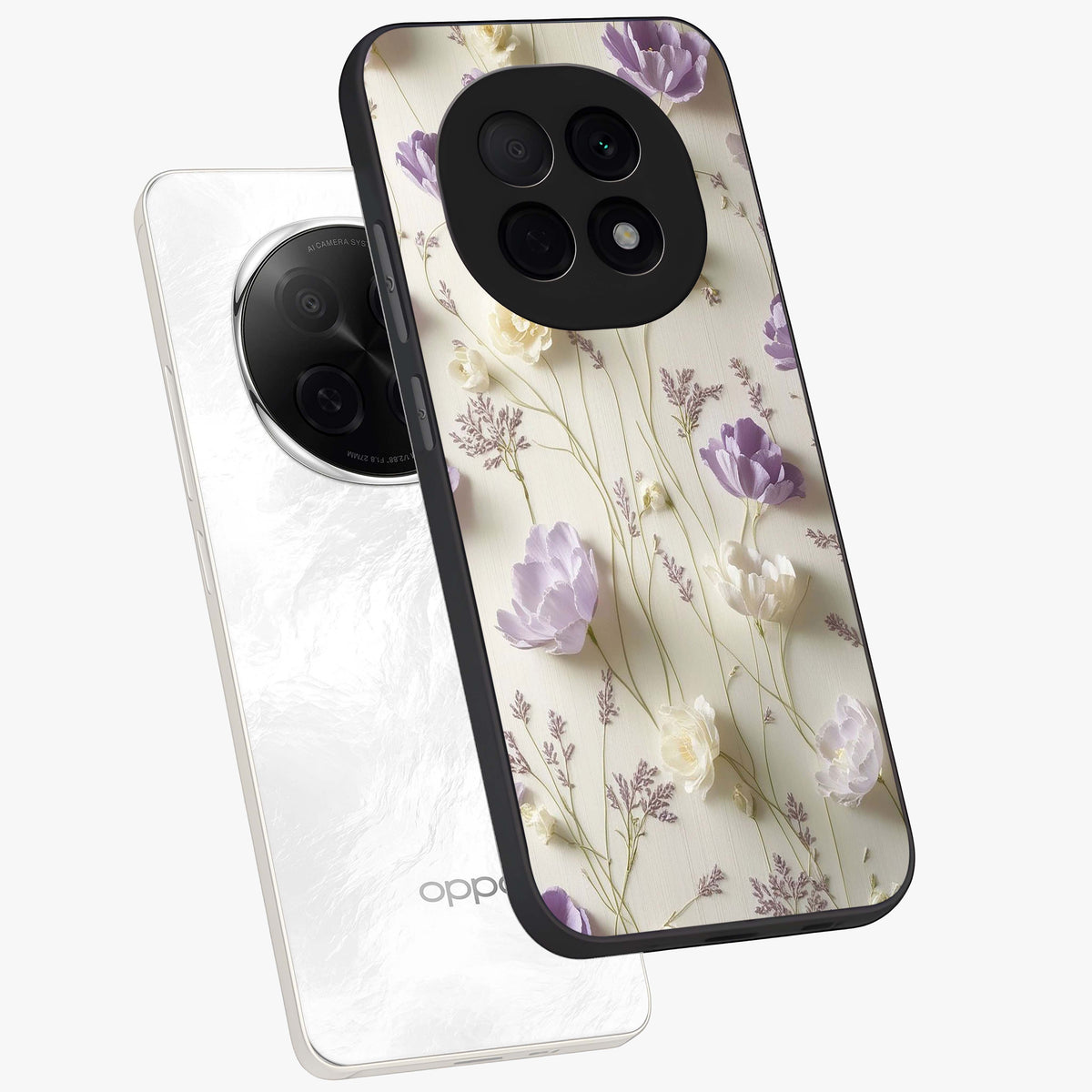 Lilac Breeze Harmony Glass Case displayed in angled mockup highlighting calm lilac breeze design with soothing aesthetic style.