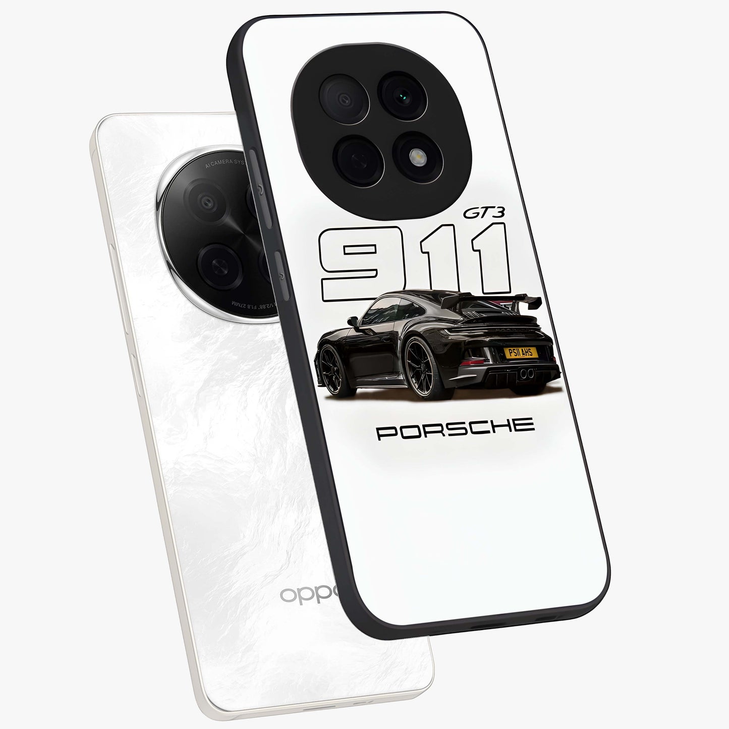 Turbo Legacy Icon Glass Case displayed in angled mockup highlighting dynamic automotive design with performance aesthetic.