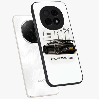Turbo Legacy Icon Glass Case displayed in angled mockup highlighting dynamic automotive design with performance aesthetic.