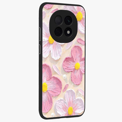 Blush Bloom Texture Glass Case upright view showcasing delicate blush floral texture with modern minimal style.