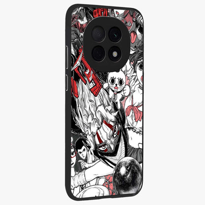 Crimson Chaos Panel Glass Case upright view showcasing intense crimson artwork with dramatic aesthetic style.