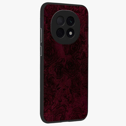 Crimson Fade Flow Glass Case upright view showcasing dynamic crimson flow artwork with stylish abstract theme.