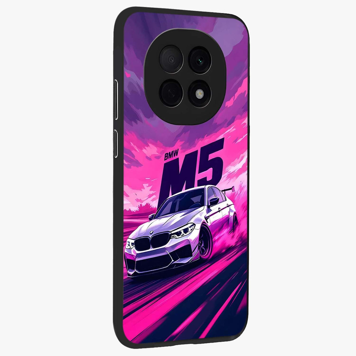 Velocity Drift Pulse Glass Case upright view showcasing powerful racing artwork with energetic motorsport theme.