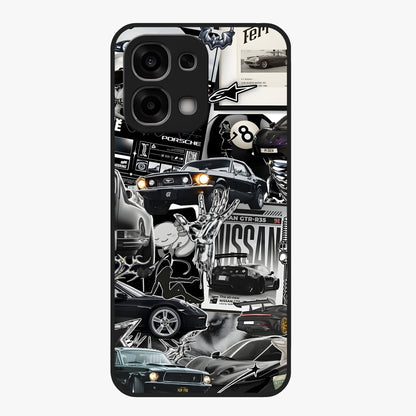 Aesthetic Dark Love Glass Case showing flat back view with dark romantic artwork and glossy glass finish.