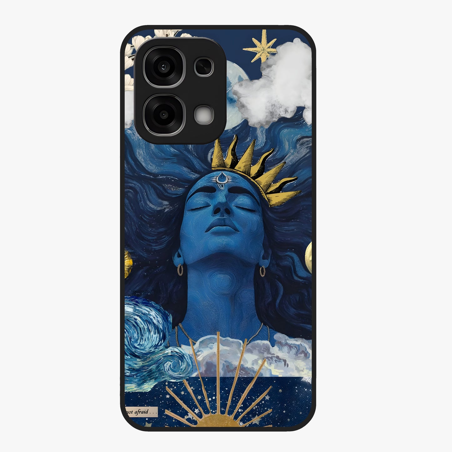 Aesthetic Lord Shiva Glass Case showing flat back view with divine Shiva artwork and glossy glass finish.