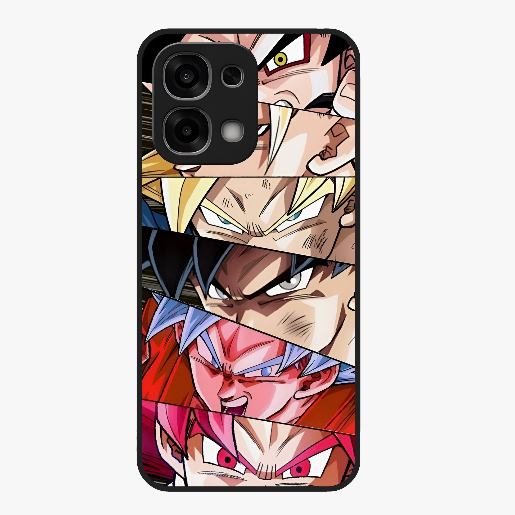 Anime Character Glass Case showing flat back view with vibrant anime artwork and glossy glass finish.