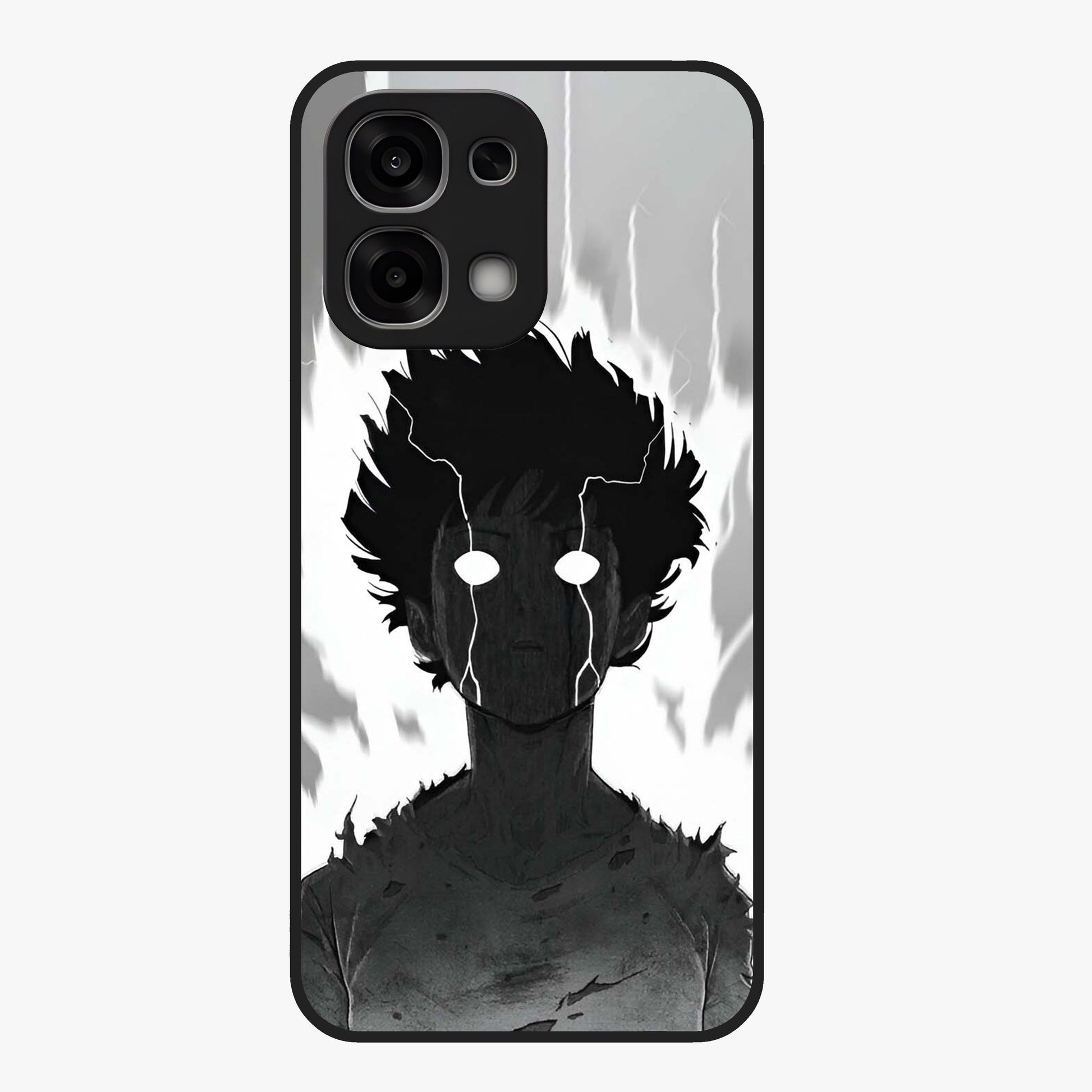 Awakened Inner Rage Glass Case showing flat back view with intense artistic artwork and glossy glass finish.