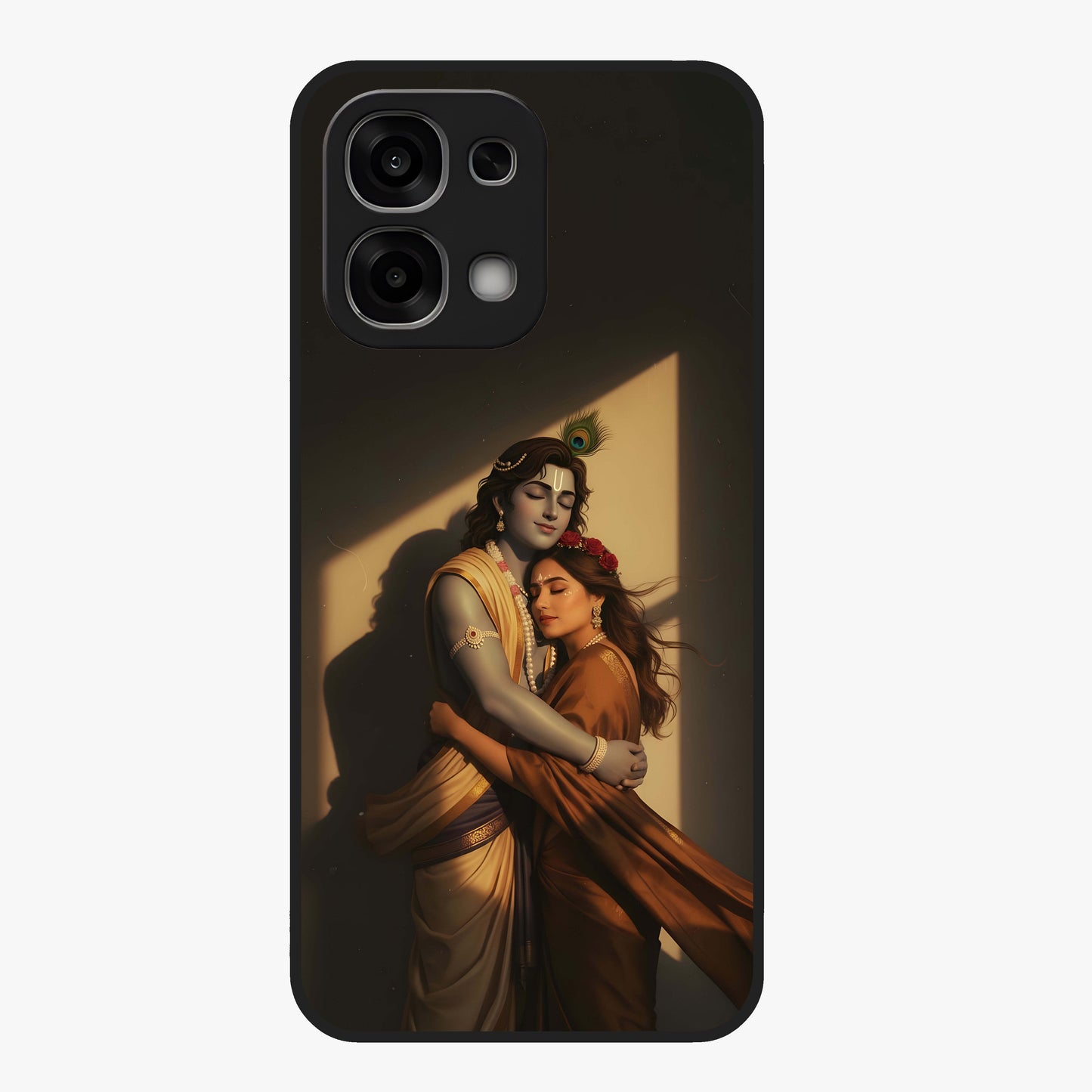 Divine Eternal Love Glass Case showing flat back view with spiritual love themed artwork and glossy glass finish.