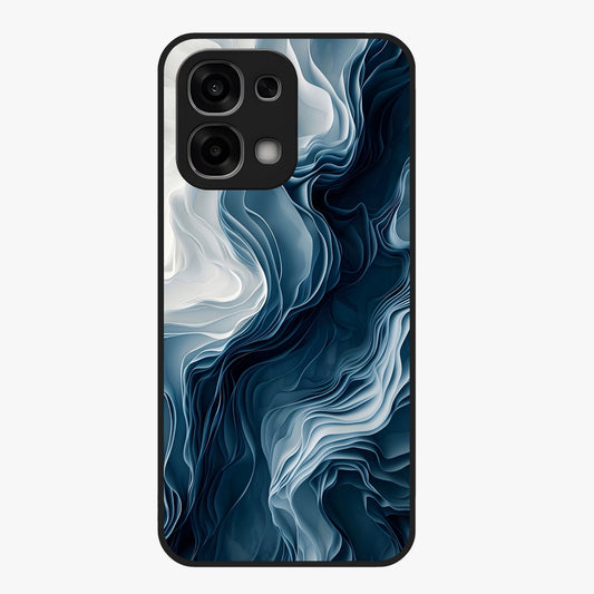 Ethereal Paper Marble Glass Case showing flat back view with soft marble paper texture artwork and glossy glass finish.