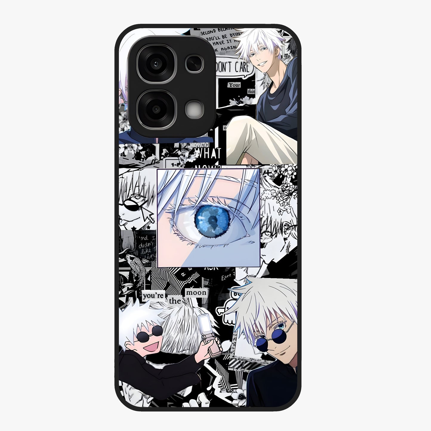 Infinity Sorcerer Chaos Glass Case showing flat back view with mystical sorcerer themed artwork and glossy glass finish.
