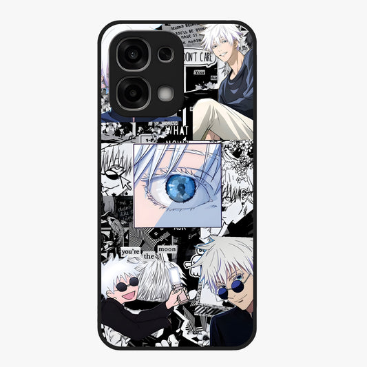 Infinity Sorcerer Chaos Glass Case showing flat back view with mystical sorcerer themed artwork and glossy glass finish.